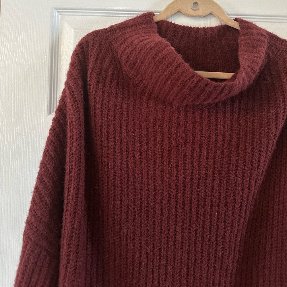 Maeve Anthroplogy Burgundy Sweater - Picture 2 of 7